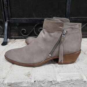 Sam Edelman Soft Taupe Leather Ankle boots Women's Sz 7.5/37.5 Bohemian Booties